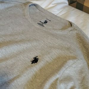 US POLO ASSN Grey Thermal Long Sleeve Shirt